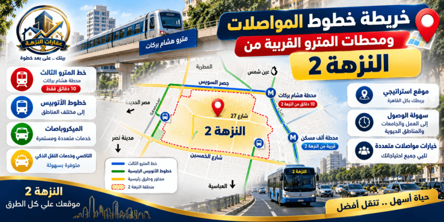 مواصلات النزهة 2: دليل محطات المترو وطرق الوصول شروط وخطوات إدخال عداد الكهرباء والغاز القانوني لشقق النزهة 2
