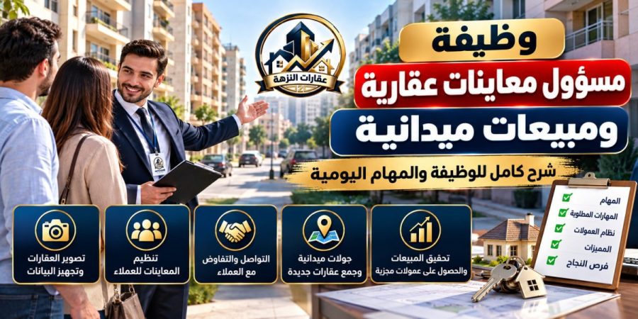 دليل وظيفة مسؤول معاينات عقارية ومبيعات ميدانية: المهام والأسرار