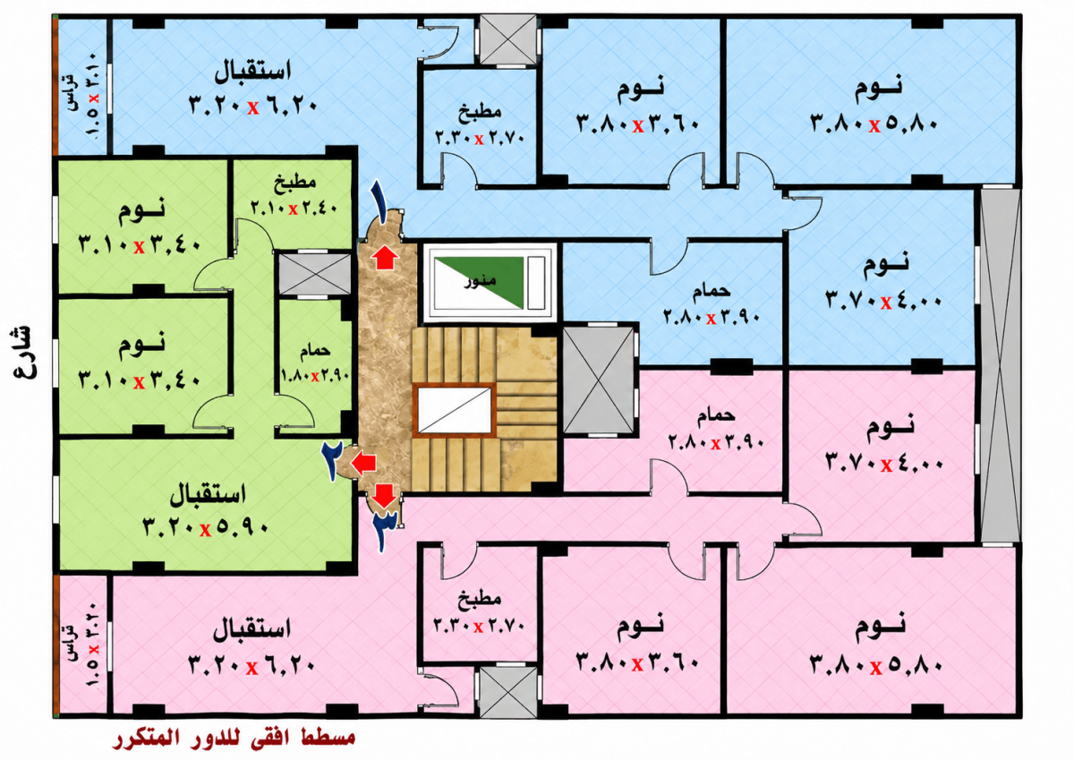 شقق للبيع طوب أحمر كاش وتقسيط بشارع متولي الشعراوي